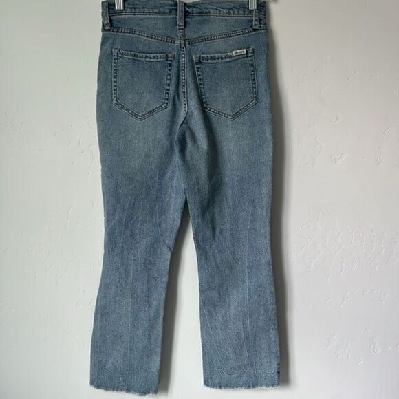 Ella Moss High Waist Crop Flare Distressed Blue Jeans Size 25 - Picture 4 of 6